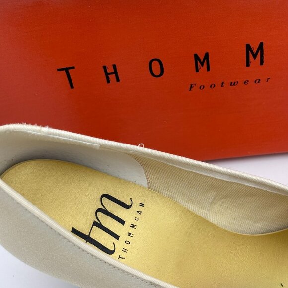 Vintage Thom McAn Heels Ivory Pumps Closed Toe Business Casual Womens 1980s 6 - Picture 4 of 8